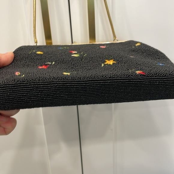 Vintage Glass Beaded/Embroidered Handbag - Picture 7 of 14